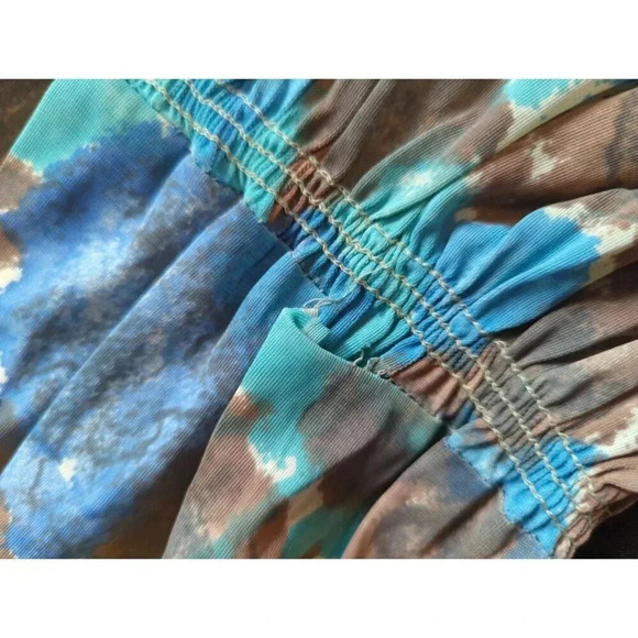 Vintage 50s Blue Brown Button Dress Vintage size 14 - Picture 6 of 9